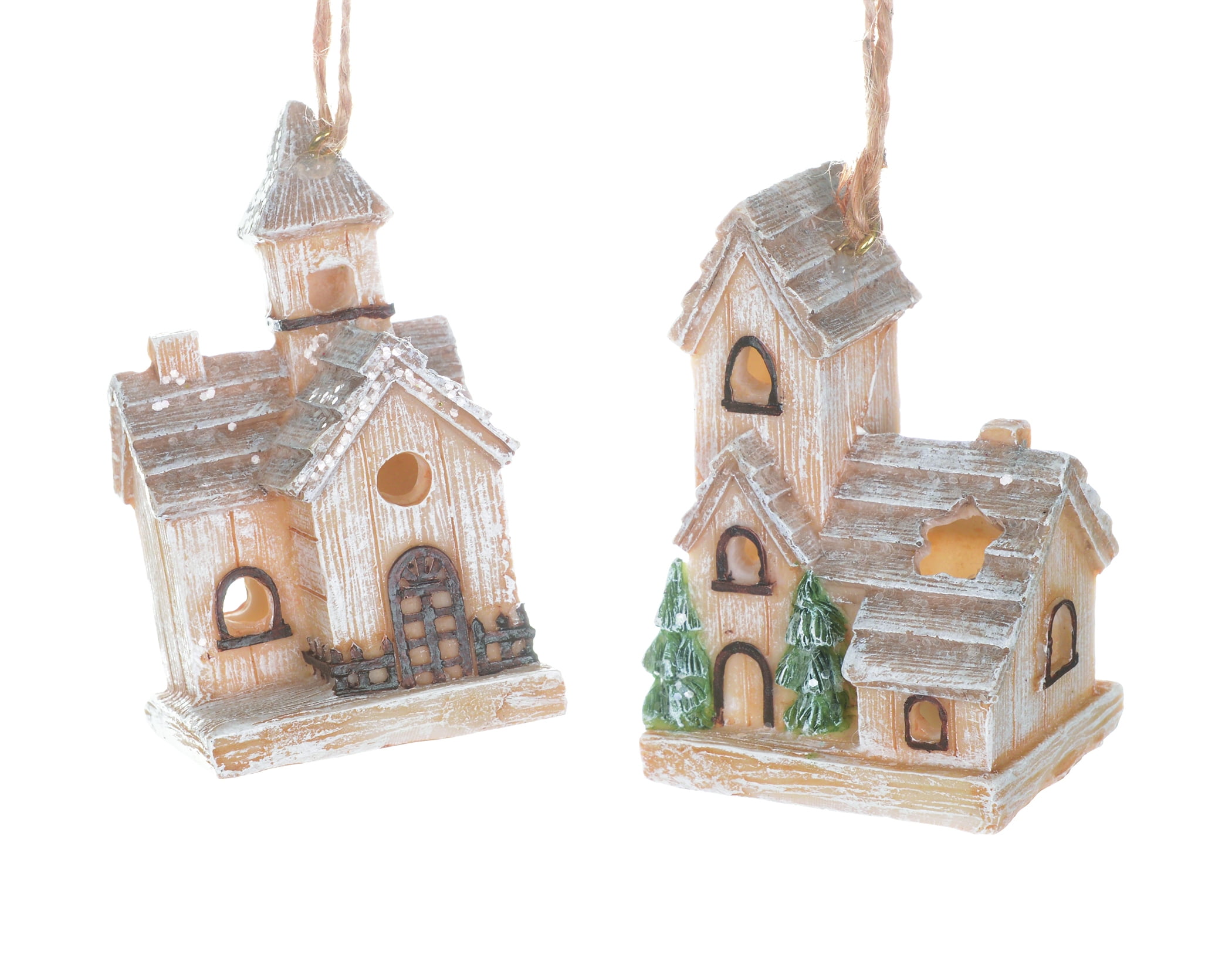 Christmas Tradition Christmas Ornament LED Winter Houses, Set of 2