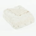 thumbnail image 7 of Home Soft Things Brick Textured Faux Fur Throw Blanket with Micromink Back, Luxury Soft Cozy Fluffy Fluzzy Plush Throw, 60x70 inches, White, 7 of 7