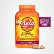 Metamucil Fiber Supplement, Psyllium Fiber Powder Capsules for Daily Digestive Health, 300 Count