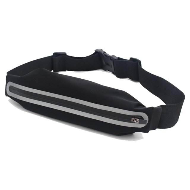 Riñonera para hombre, bolso de mensajero de moda, para correr, hacer senderismo, andar en bicicleta, bolso de viaje para teléfono, negro