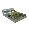 thumbnail image 2 of Ambesonne Landscape Fitted Sheet & Pillow Sham Set, Snowy Alps Mountain, Queen, Green Blue, 2 of 2