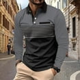 thumbnail image 1 of RXIRUCGD Hommes Décontracté Uni à Rayures à Boutons Manches Longues Col Rabattu Blouse Chemise Hauts, Gris, Taille : 2TG, 1 of 6