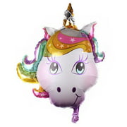 AkoaDa 2Pcs 3D Children Unicorn Balloon Unicorn Party Decoration, Suitable for Birthday Party, Baby Baptism, Wedding Unicorn Party Supplies