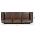 thumbnail image 4 of Classic Faux Leather Sofa Upholstered Couch with Removable Cushions and Rolled Arms for Living Room Office Apartment, 4 of 11