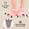 thumbnail image 5 of LazyOne Animal Paw Slippers, Pink Bear, Child and Adult Unisex Furry Slipper, Small, 5 of 7
