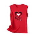 thumbnail image 3 of UPPADA Débardeurs Grande Taille pour Femmes, T-Shirts Graphiques Sans Manches Décontractés, T-Shirts Surdimensionnés, T-Shirts Graphiques Sans Manches, Rouge, L, 3 of 4