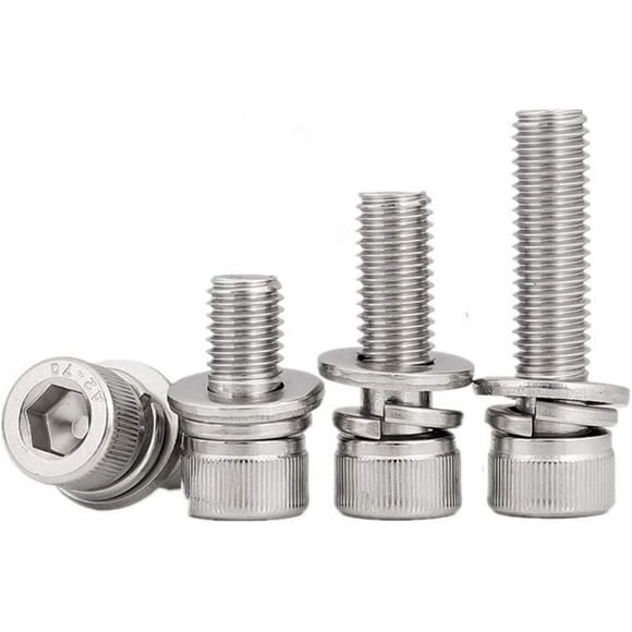 ShenMo Pan Head Screws Stainless Steel Metric Machine Screws Hexagon Socket Cap Screws Machine Screws with Washer, M10*20mm(10pcs)