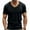 Black, variant on Afuyipoi Tshirts for Men V-neck Casual Solid Short Sleeve Sport Tee Tops Army Green Size L