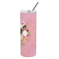 thumbnail image 4 of Fawn French Bulldog Pink Flowers Double Walled Stainless Steel 20 oz Skinny Tumbler, 4 of 4
