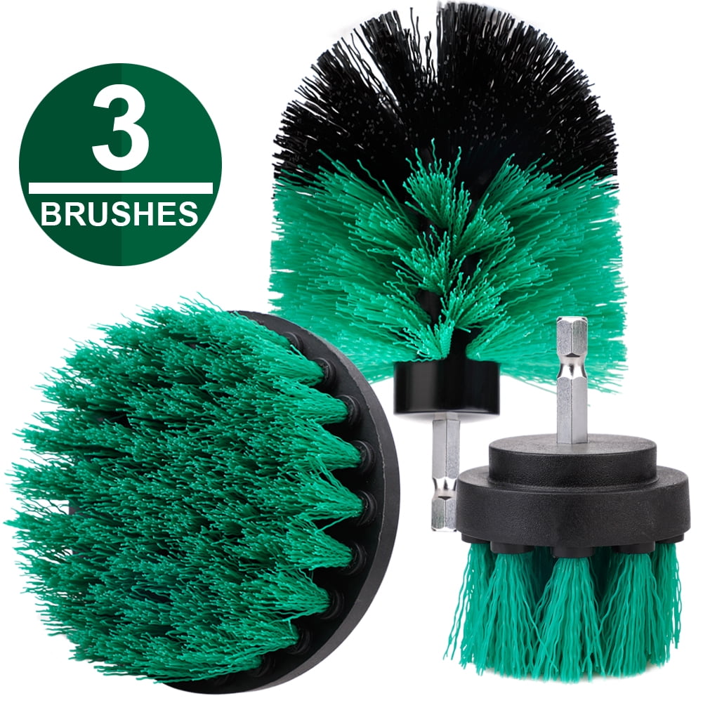 3pcs Electric Drill Cleaning Brush Scrubber Brush Kit for Carpet Glass Car Tires;3pcs Electric