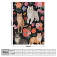 thumbnail image 4 of JEUXUS  Cute Cat Blanket for Girls Women,Cartoon Kawaii Cats with Floral Flowers on Black Throw Quilt for Kitten Cat Lovers,Super Cozy Warm Plush Blanket for Living Room,Bedroom,Sofa, 4 of 6