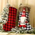 thumbnail image 3 of Christmas Stockings, 18.8" Big Xmas Stockings, Classic Buffalo Red Black Plaid for Xmas Holiday Party Decor, 3 of 5