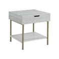 thumbnail image 4 of Whitman White Wood and Brass Square End Table, 4 of 7