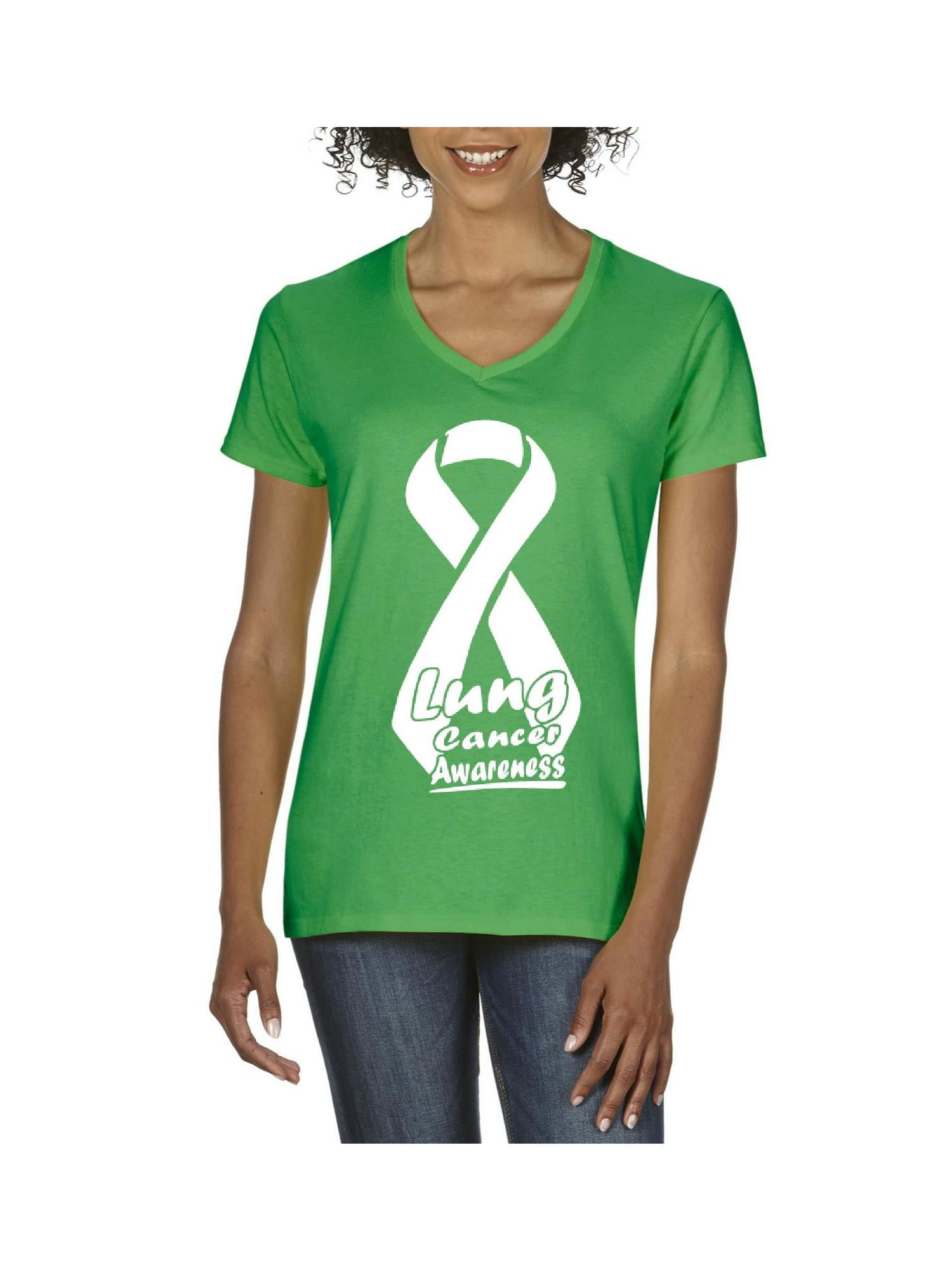 IWPF - Womens Lung Cancer V-Neck T-Shirt - Walmart.com - Walmart.com