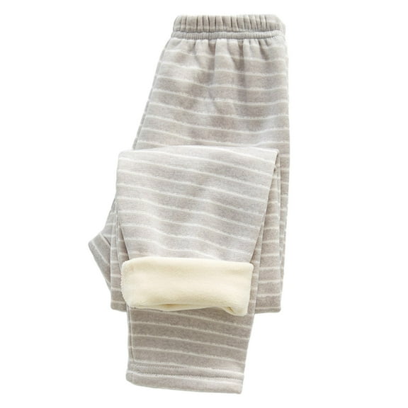 Girls Fleece Lined Striped Leggings Kids Winter Thick Warm Cotton Tights Footless Thermal Soft Stockings Pantyhose