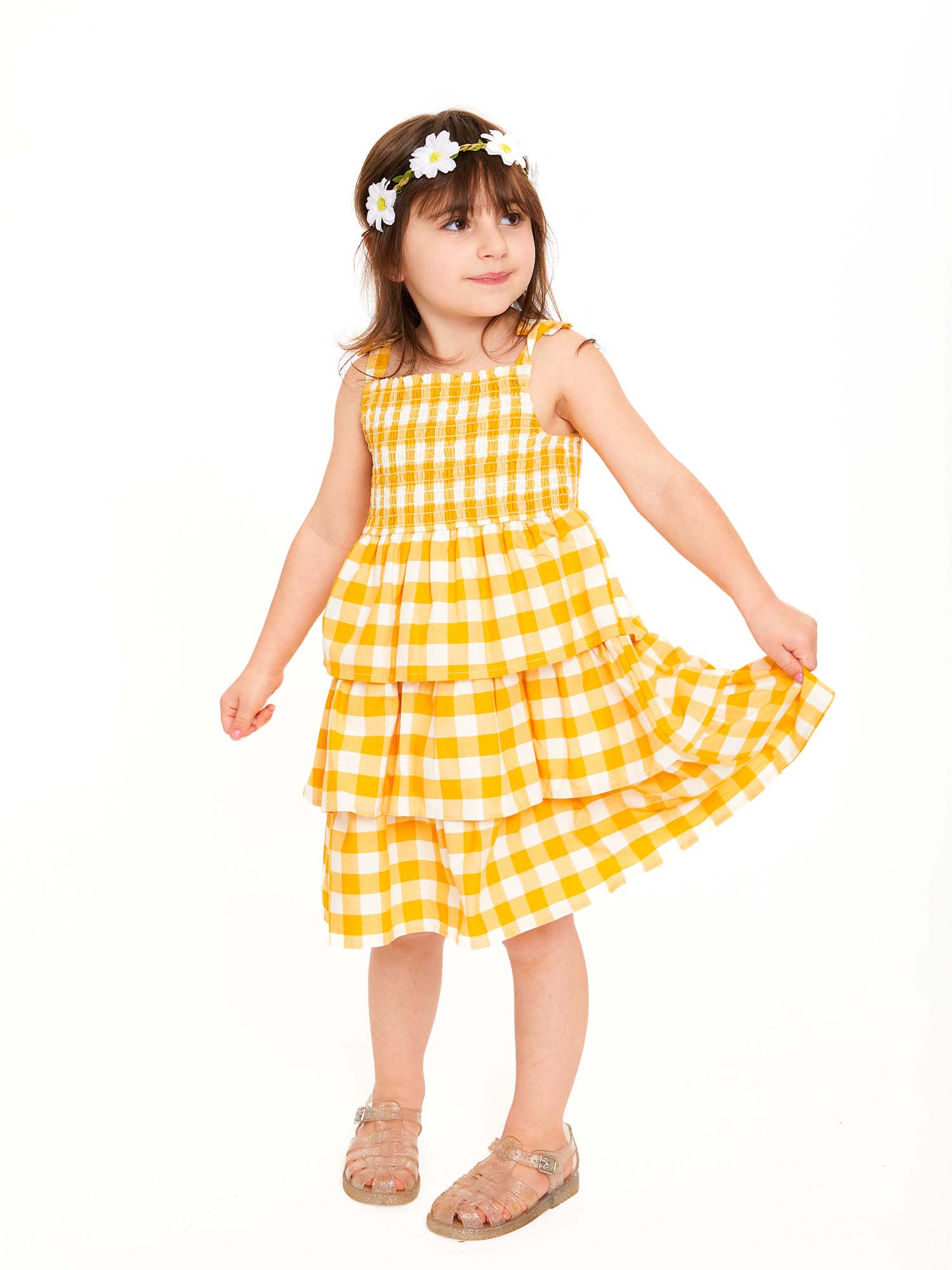 Wonder Nation Baby and Toddler Girls Sleeveless Smocked Dress, Sizes 12M-5T