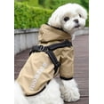thumbnail image 3 of Small Dog Raincoat Harness,Waterproof Dog Rain Jacket with Harness,Reflective Stripes Pet Poncho Slicker Coat for Small Dog Puppy Beige S, 3 of 6