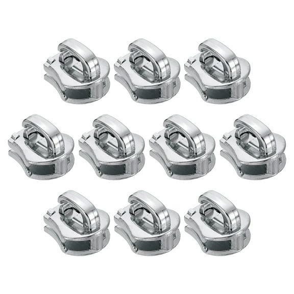 10 Pack Zipper Sliders, #8 Zipper Pull Replacement for Sewing Bags Coats Jackets, Silver
