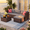 Dark Gray - 5 Pieces, variant on Patio Furniture Set, Lofka 5 Pieces Outdoor Sectional Wicker Sofa Set with Glass Table for Backyard, Poolside, Gray