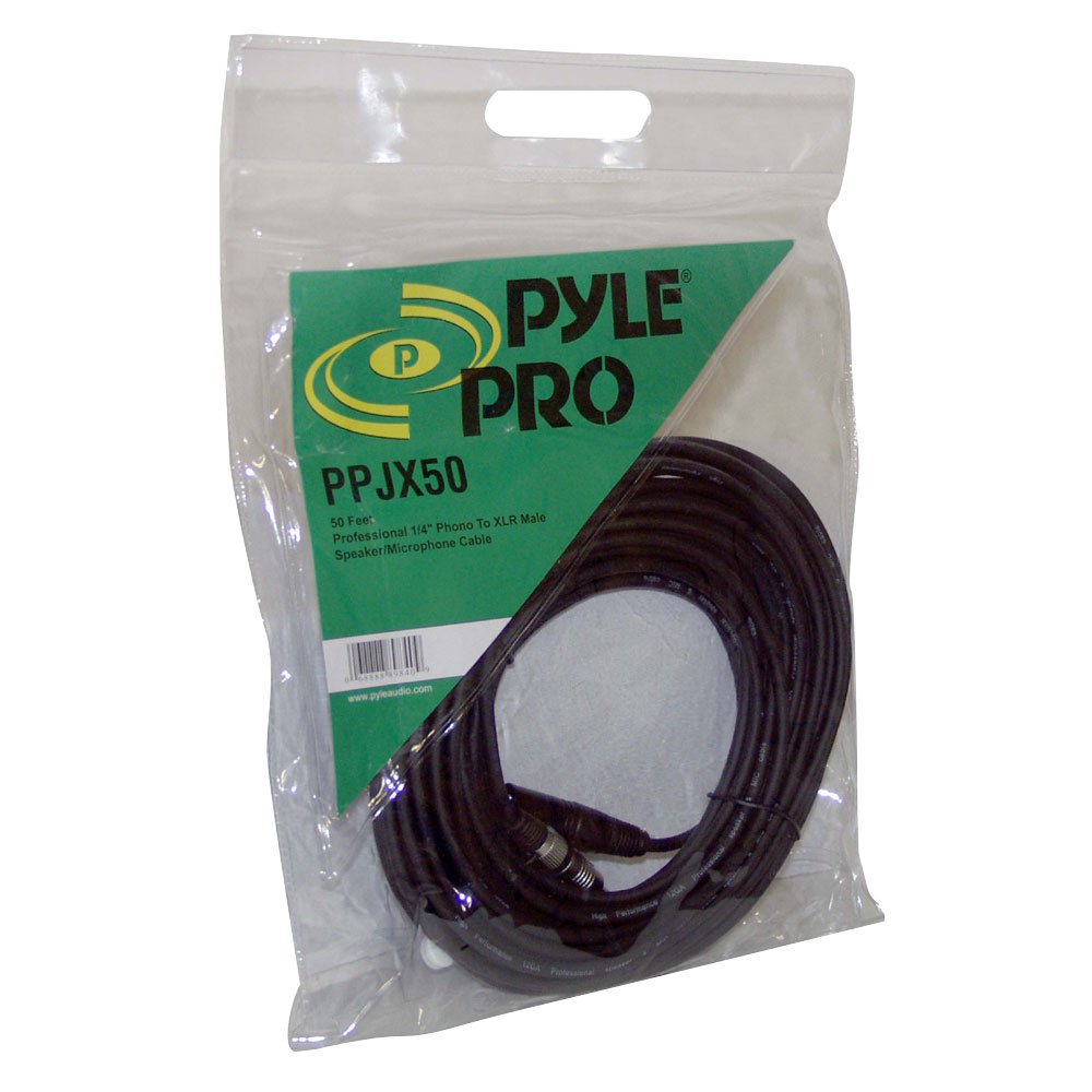 1/4 to XLR Audio Connection Cord - 1/4 Inch Phono To XLR Male 50 ft 12 Gauge Black Heavy Duty Professional Speaker Cable Wire - Delivers Sound - Pyle Pro PPJX50 - image 2 of 8