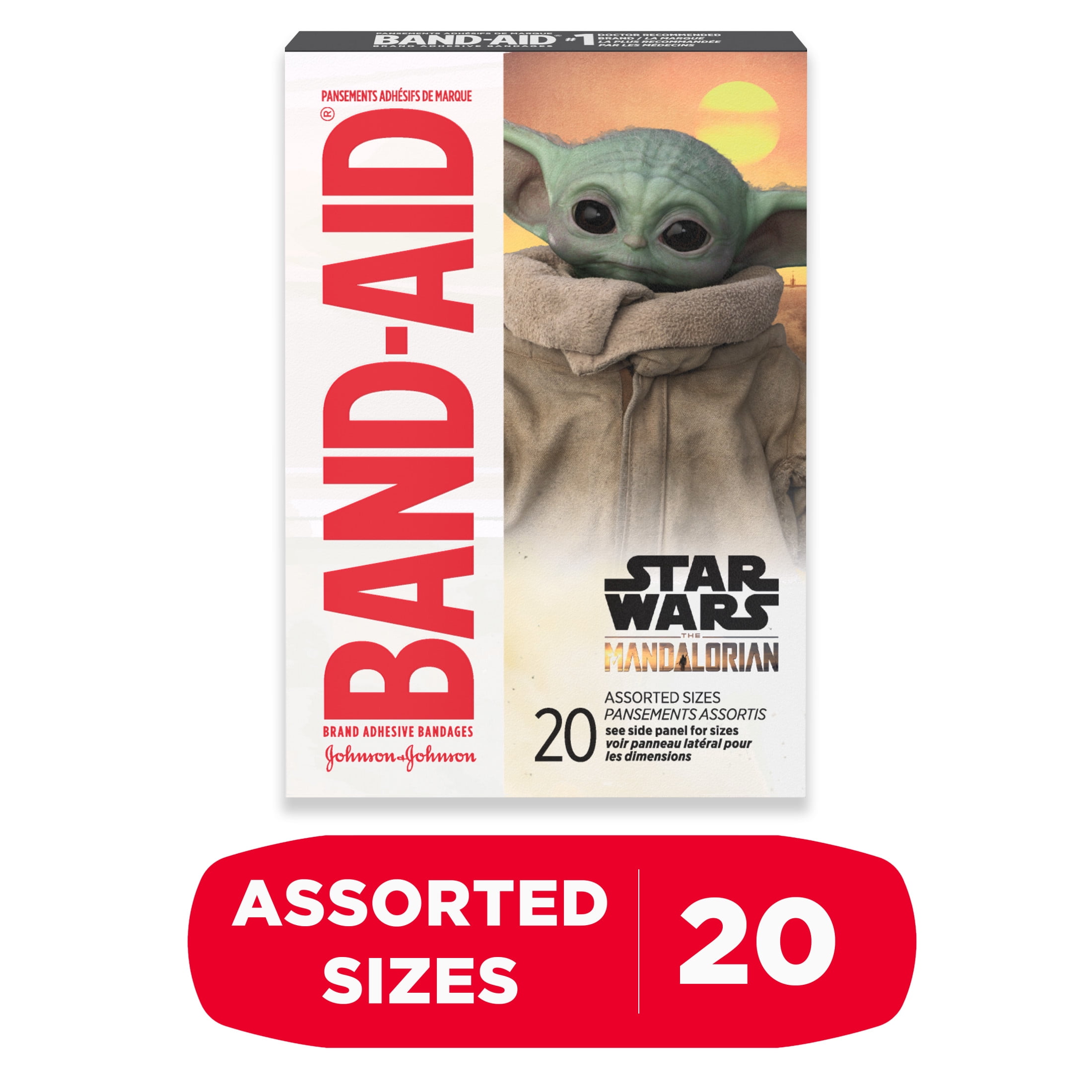 (2 pack) Band-Aid Brand Bandages for Kids, Star Wars The Mandalorian, 20 Count