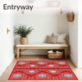 thumbnail image 3 of ODIKA 8'x10' Machine Washable Non-Slip Area Rug, Holiday Starburst Design Kit with Intricate Interlocking Shapes High Traffic Rug, Red, 629011, 3 of 7