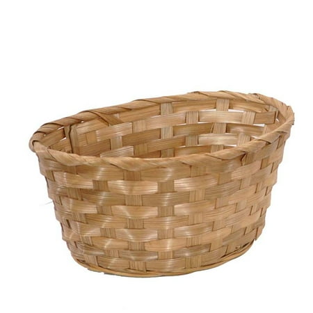 Brown Oval Basket - Bamboo Oval Basket - Brown 9in