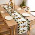 thumbnail image 3 of Table Runner 120 Inches Long for Kitchen Dining, Spring Bee Gnomes Dresser Scarf Farmhouse, Dining Table Decorations for Wedding/Parties, Sunflowers Black Checkered 13 x 120 In, 3 of 8