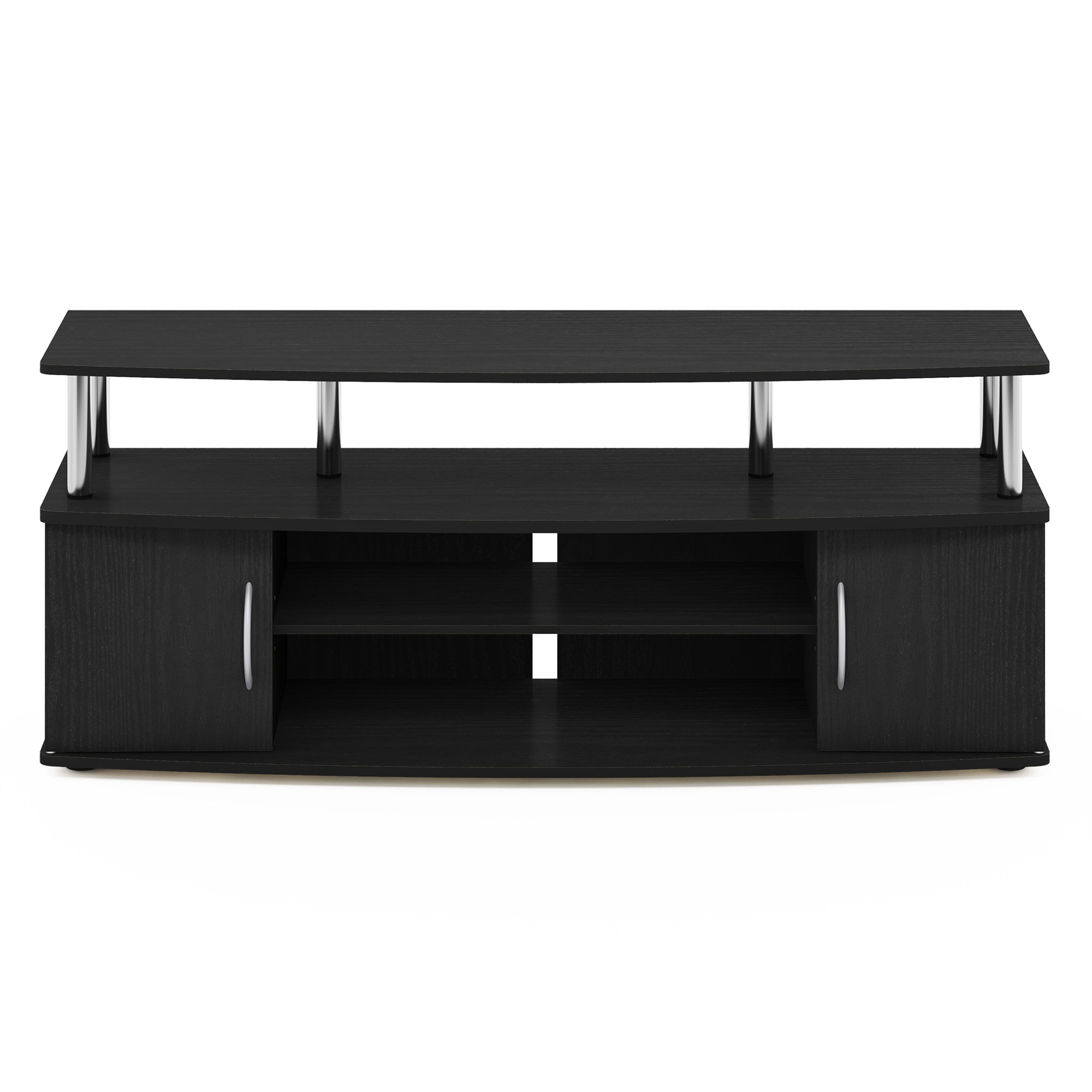 Furinno JAYA Large Entertainment Center Hold up to 55-IN Stainless Steel Tubes