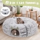 thumbnail image 5 of Cama túnel para gatos interior donut felpa suave cueva gato juguete multifuncional pequeños medianos grandes gatitos conejos hurones cojín lavable gri, 5 of 7