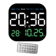 thumbnail image 1 of Reloj despertador digital con brillo ajustable de 10 niveles y control remoto para pared. 3 colores, 1 of 9