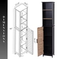 thumbnail image 4 of Tall Bathroom Storage Cabinet with Open Shelves and Vented Door, Black and Brown - Bergen Collection, 4 of 9