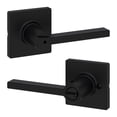 thumbnail image 1 of Manija de puerta interior de privacidad con cerradura, palanca de puerta para baño y recámara, cerradura reversible sin llave, color negro mate, con protección Microban, 1 of 9