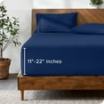 thumbnail image 1 of Bare Home Fitted Sheet - 22" Extra Deep Pocket - Premium 1800 Collection - Twin XL, Dark Blue, 1 of 7