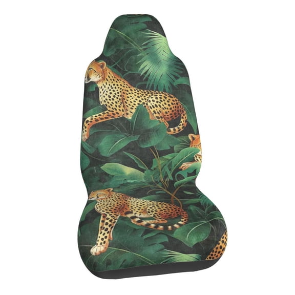 Cheetah And Jungle Exotic Animal Car Seat Covers Stretch Car Seat Protectors Universal Fit