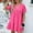 Hot Pink, variant on Cute Babydoll Dresses for Women 2024 Summer Casual V Neck Short Sleeve A-Line Loose Swing Tunic Mini Dress