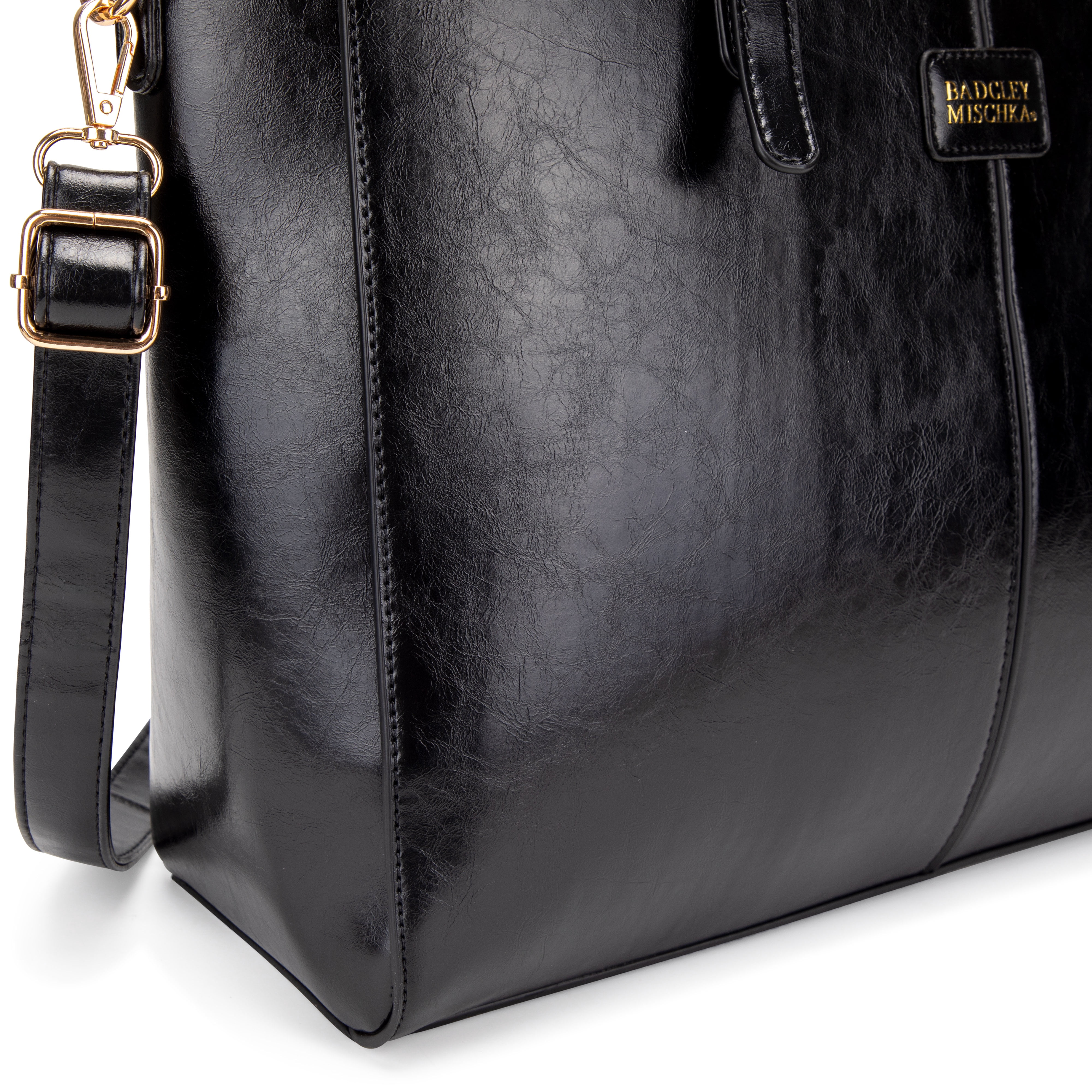 Badgley Mischka Women's Julia Weekender Tote, Rustic Vegan Leather, Black Travel  Bag - Walmart.com