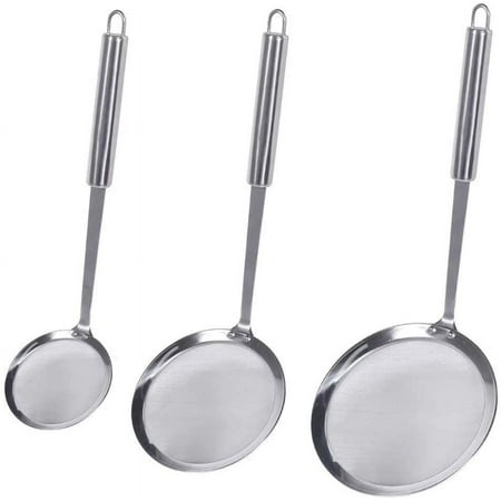 3 Pièces Cuillère Écumoire, Passoire Cuisine en Acier Inoxydable, Passoire à Huile Passoire Filtre, Durable Multi-Functional Cuisine Cuisine Mesh Food Passoire Louche