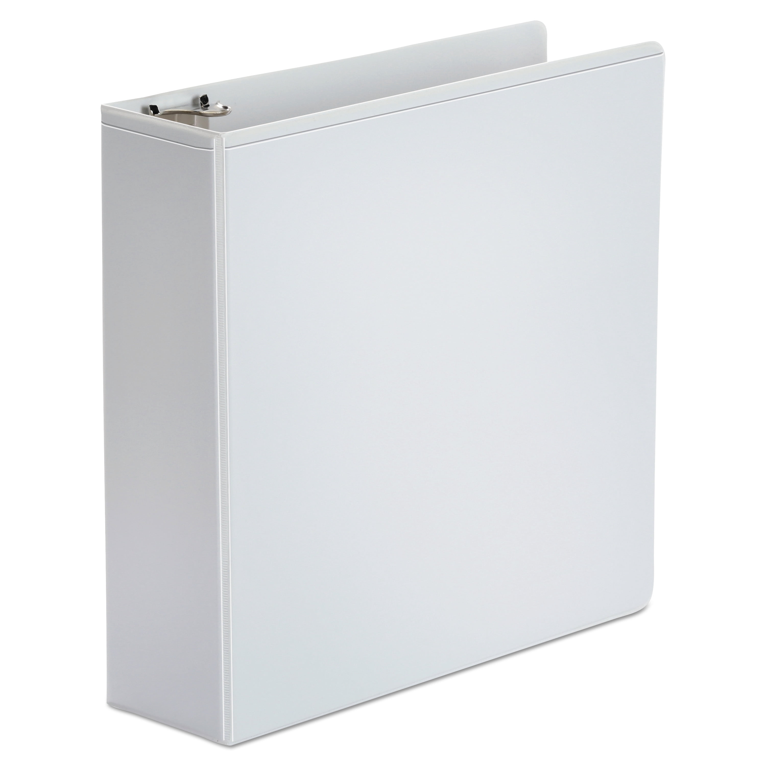Economy Round Ring View Binder, 3 Rings, 3" Capacity, 11 x 8.5, White, 6/Pack