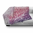 thumbnail image 3 of Floral Soft Flannel Fleece Blanket, Boho Intricate Floral Design Hand Drawn Flowers and Leaves in Pinkish Colors, Cozy Plush for Indoor and Outdoor Use, 50" x 70", Pink Purple White, by Ambesonne, 3 of 6