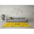 thumbnail image 3 of Ahgly Company Machine Washable Indoor Square Abstract Yellow Modern Area Rugs, 6' Square, 3 of 4