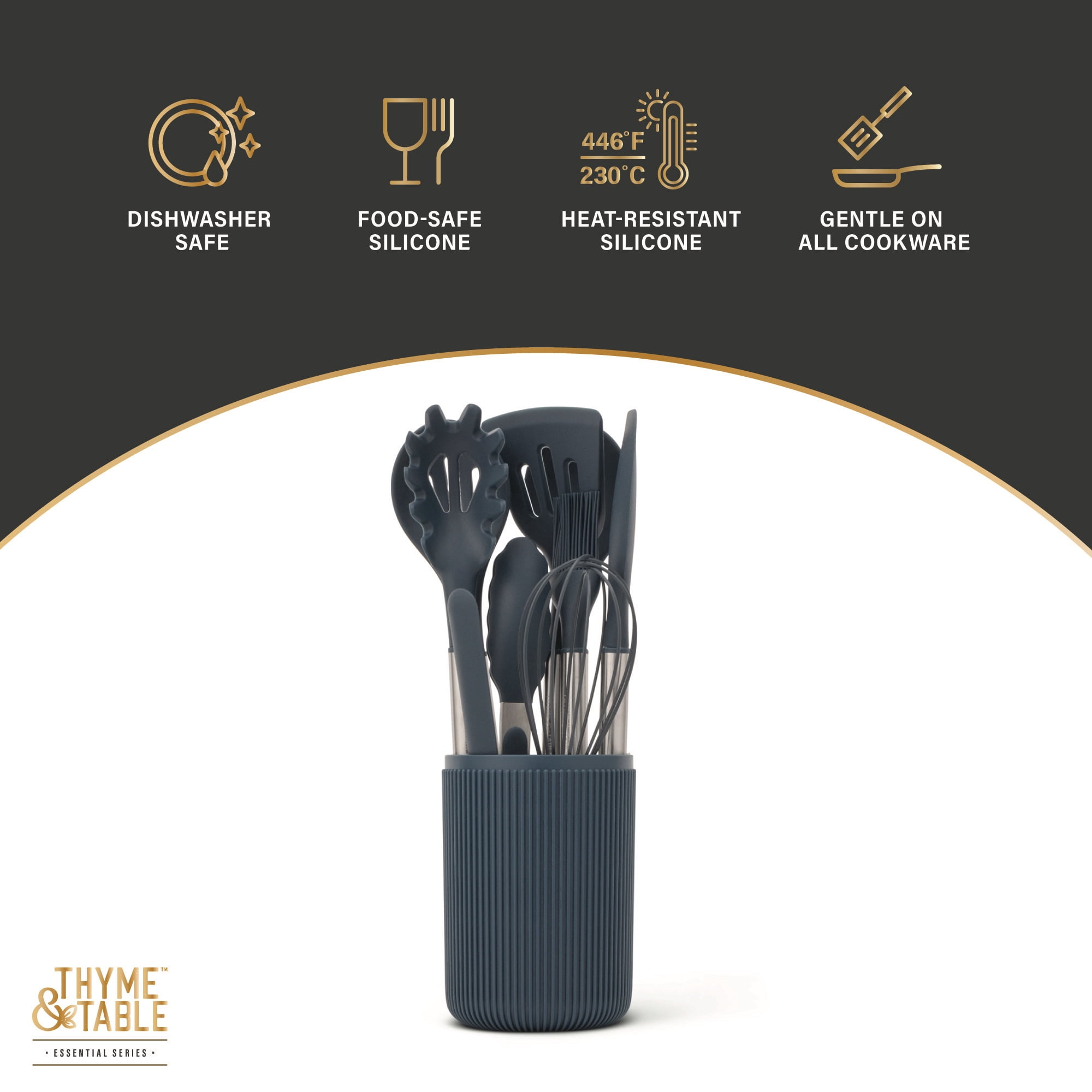 Thyme & Table 10-Piece Silicone Gadget Set - Blue