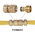 thumbnail image 5 of Xiao Hua Conector de manguera de jardín de 4 piezas, latón macizo, conector de manguera de agua rápida de 3/4 de pulgada, resistente y sin fugas, adaptadores hembra y macho., 5 of 5