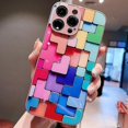 thumbnail image 2 of Funda de vidrio a prueba de golpes con diseño de ladrillos de juguete coloridos para iPhone 13 Pro Max, 2 of 5