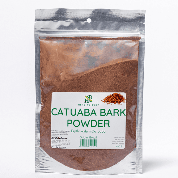 Herb To Body Catuaba Bark Powder (Erythroxylum Catuaba) - 4oz Resellable Pouch | Premium Herbal Supplement for Men and Women