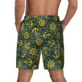 thumbnail image 2 of Lsque Mens Swim Trunks Marine Anchors And Compass Pattern - Bathing Suit Compression Liner - Beach Swim Shorts Swimwear - (S-3XL) - Stretch Quick Dry -Large, 2 of 9