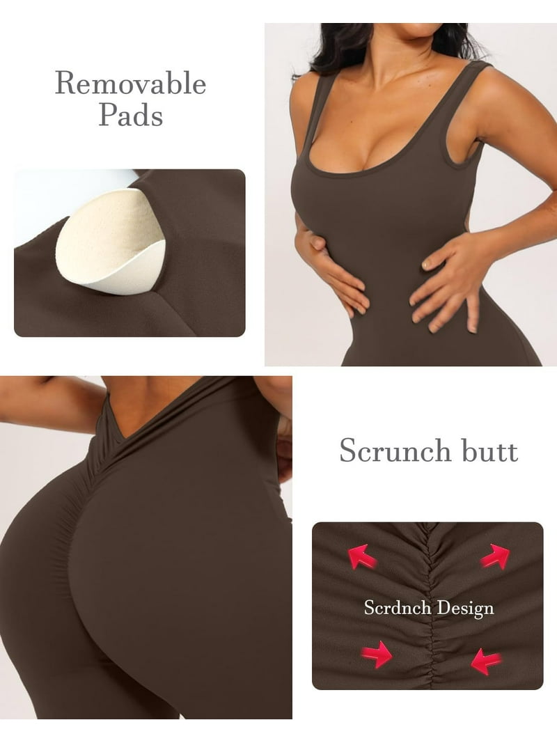 Vine Women Jumpsuits Sleeveless One Piece Sexy Flare Yoga Workout