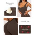 thumbnail image 5 of Vine Women Jumpsuits Sleeveless One Piece Sexy Flare Yoga Workout V Back Scrunch Butt Stretch Jumpsuit.., 5 of 7