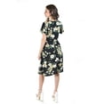 thumbnail image 3 of Vestido flores escote cruzado Roman Fashion /Juvenil, 9975 (Negro - verde) negro M, 3 of 5