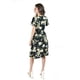 thumbnail image 3 of Vestido flores escote cruzado Roman Fashion /Juvenil, 9975 (Negro - verde) negro EG, 3 of 5